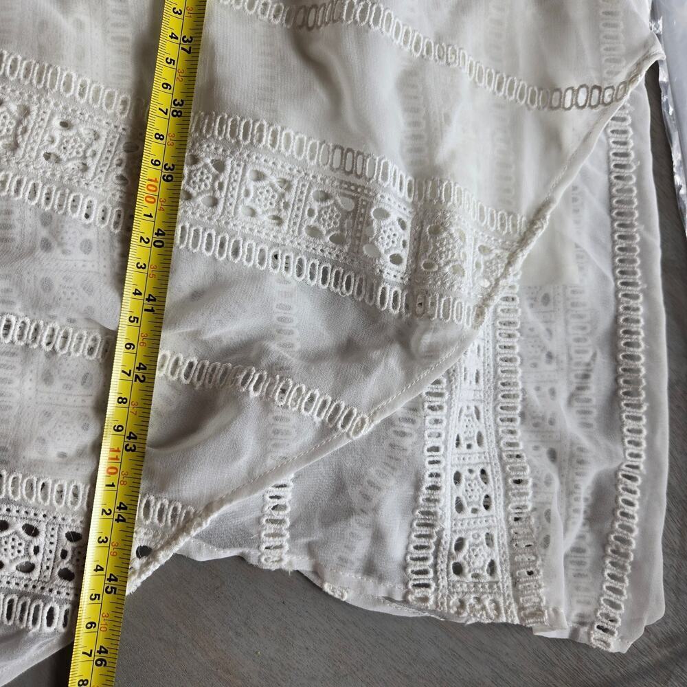 NWT Lenon Womens White Embroidered Eyelet Midi Dress M Asymmetrical Cottagecore - Picture 12 of 12